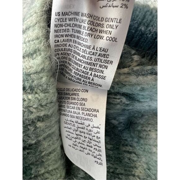 NWT! Alfani Teal Romance Antique White Textured Acrylic Wool Blend Sweater XL - Picture 7 of 8